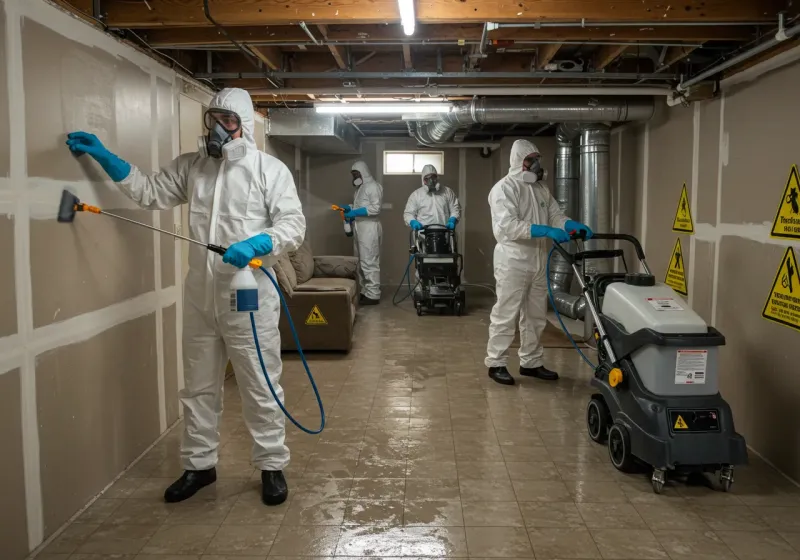 Basement Moisture Removal and Structural Drying process in Westwood, CA